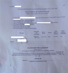 Signed statement of particulars print out